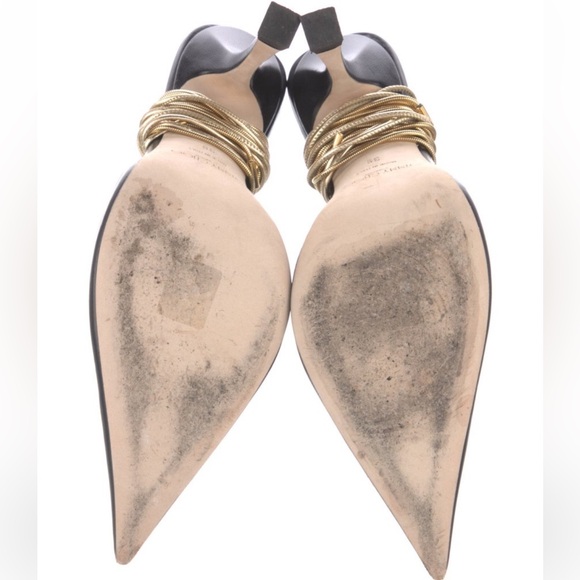 JIMMY CHOO X MUGLER LEATHER SLINGBACK PUMPS - Picture 6 of 6